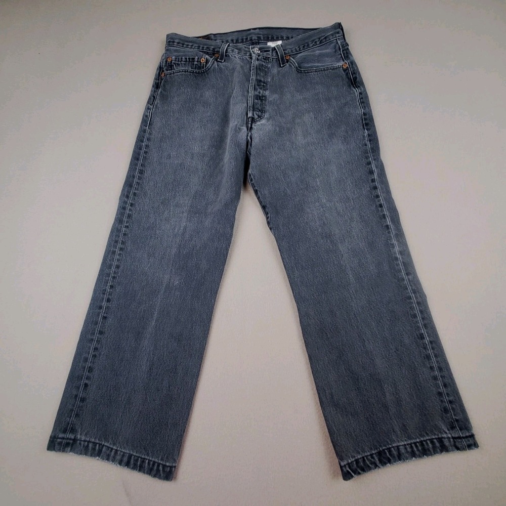 Vintage: Levi's 501 Jeans Men's 34 x 30 Black Denim Button Fly Y2K Classic Fit